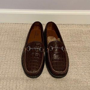 TB Phelps Croco Horsebit Driver Loafers